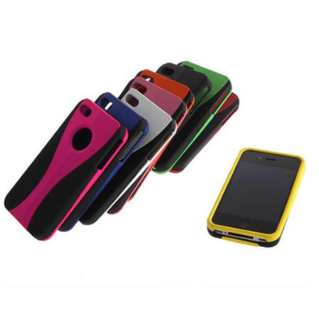 Change Hybrid 3-Piece Hard Skin Case Cover for iPhone 4 Apple 4G 4S colorful
