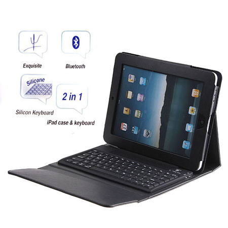 Wireless Bluetooth Keyboard Leather Cover Case For iPad