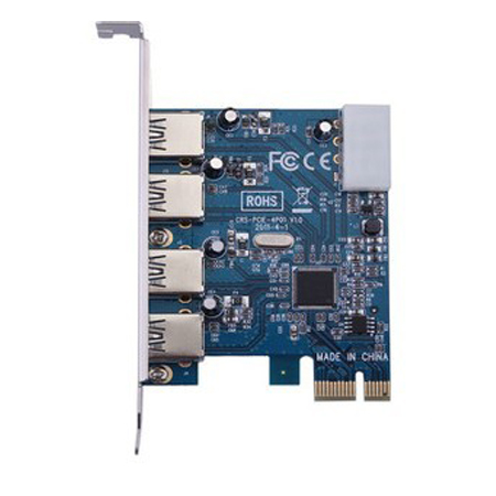 New 4 Port USB 3.0 PCI-E PCI Express Card Adapter 5Gbps Superspeed for XP WIN7