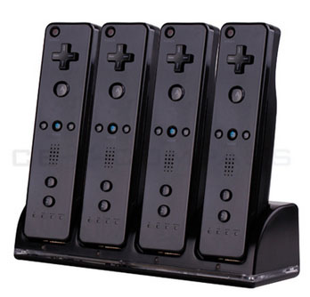 Remote Controller Charger +4 x Battery for Wii