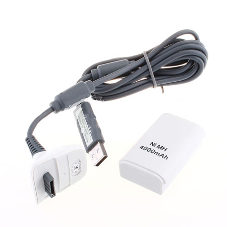 Play Battery pack & Chargeable cable Kit For Xbox 360