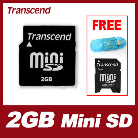 Transcend 2GB Mini SD MiniSD 2G Card Nokia N73 N93 N80 TDSD25