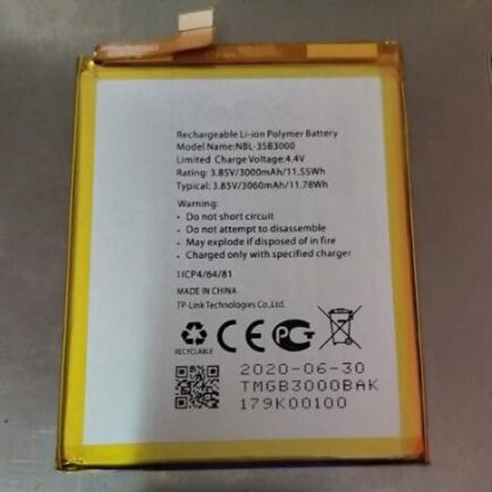 S 3200Mah/12.32Wh 3.85V batterie