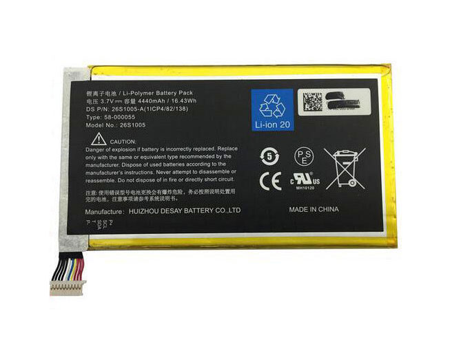 D 4440MAH/16.43WH 3.7V batterie