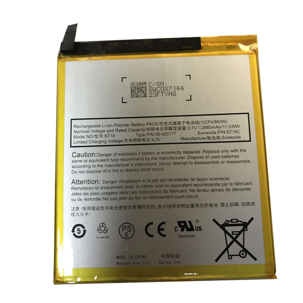 18 2980mAh/11.03WH 3.7V/4.2V batterie