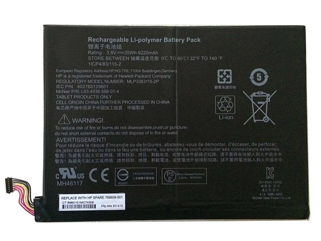 3 35Wh/9220mAh 3.8V batterie