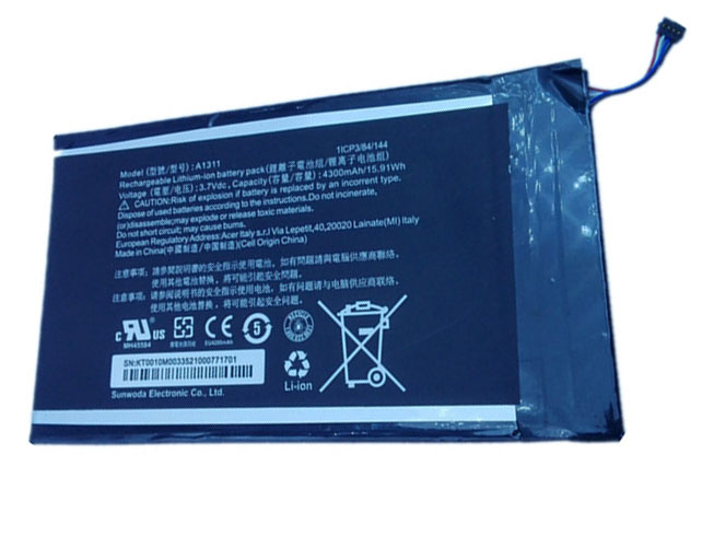 15.91Wh/4300mAh 3.7V Acer A1311 Batterie