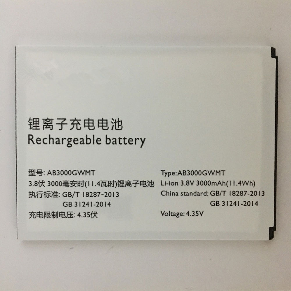 AB3000GWMT 3000mAh/11.4WH 3.8V/4.35V batterie