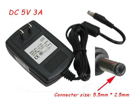 2.5mm AC 100-240V~0.5A , 50-60Hz DC 5V 3A batterie