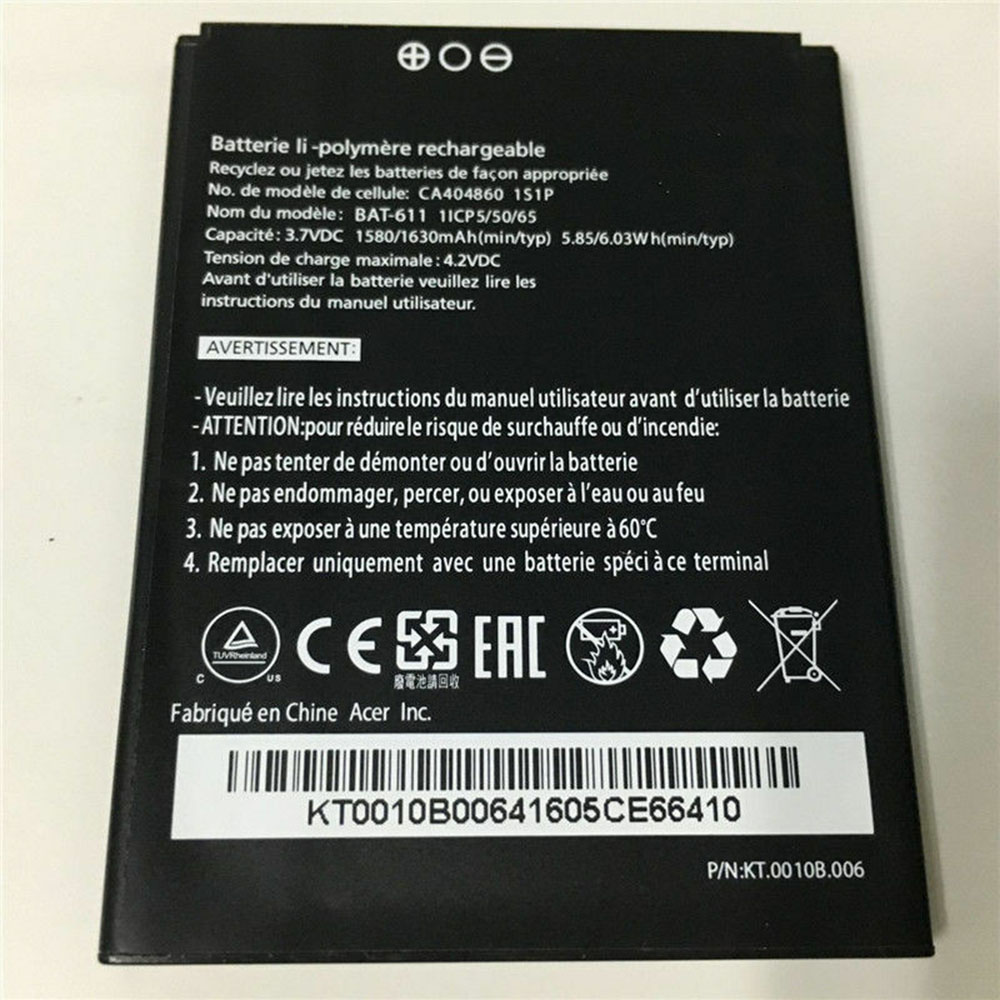 acer 1580mAh/5.85WH 3.7V/4.2V batterie