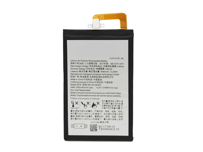 D 3440 mAh 13.24Wh 3.85 V batterie