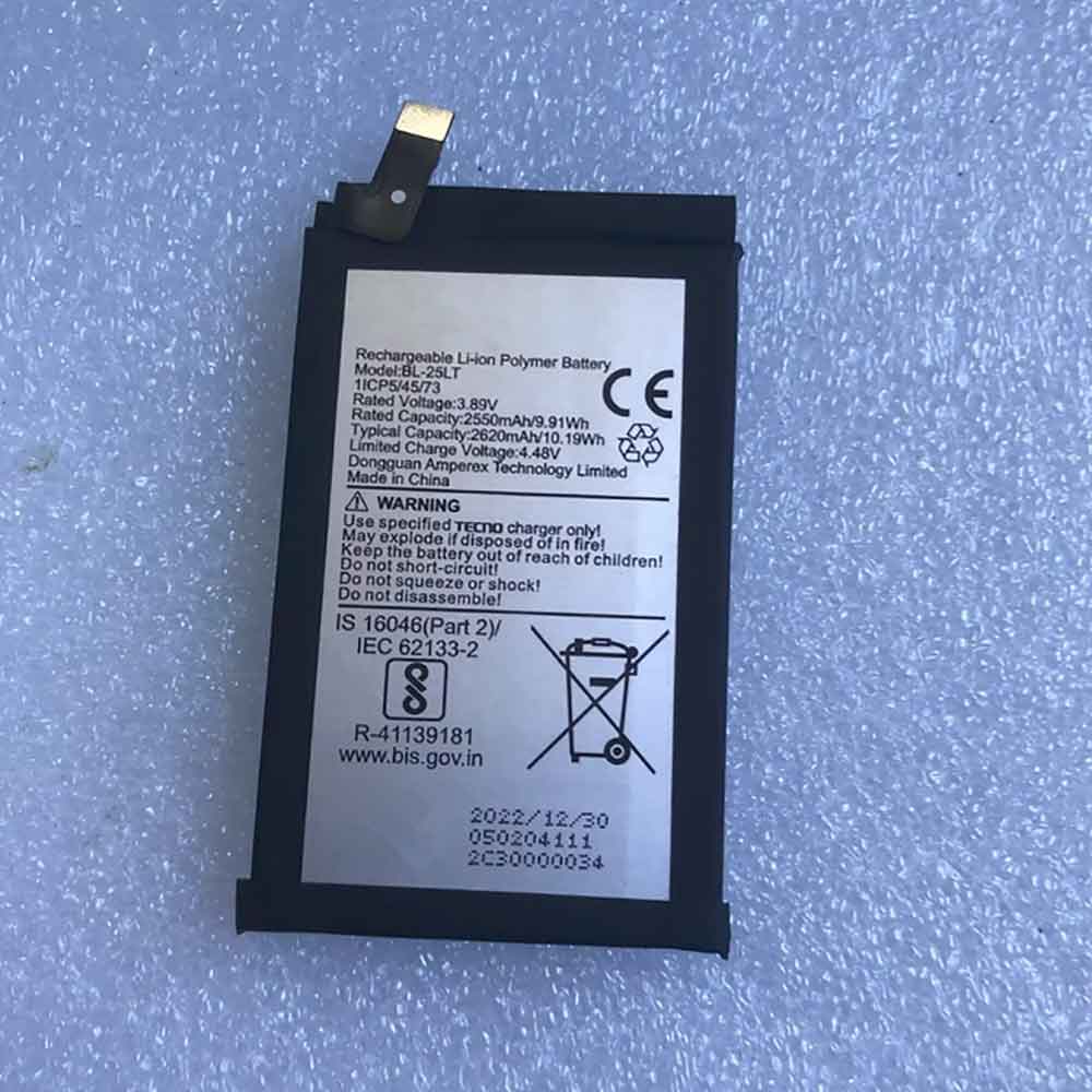 or 2550mAh 3.89V batterie