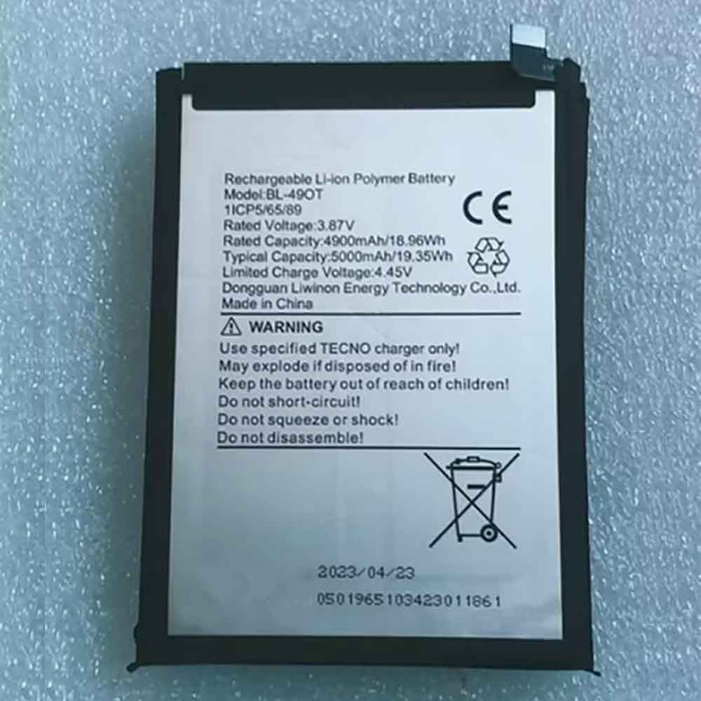 T 4900mAh 3.87V batterie