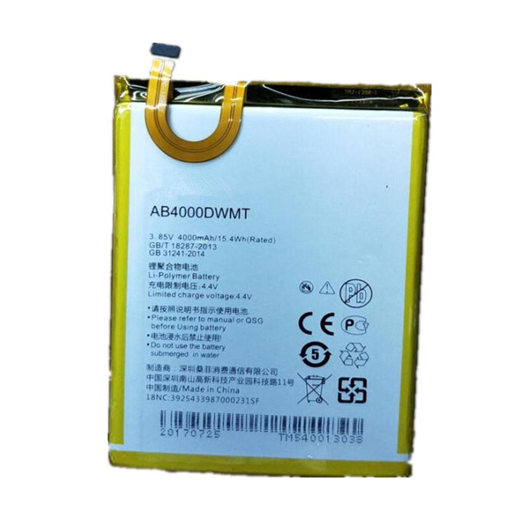 AB4000DWMV 4000mAh/15.4WH 3.85V/4.4V batterie