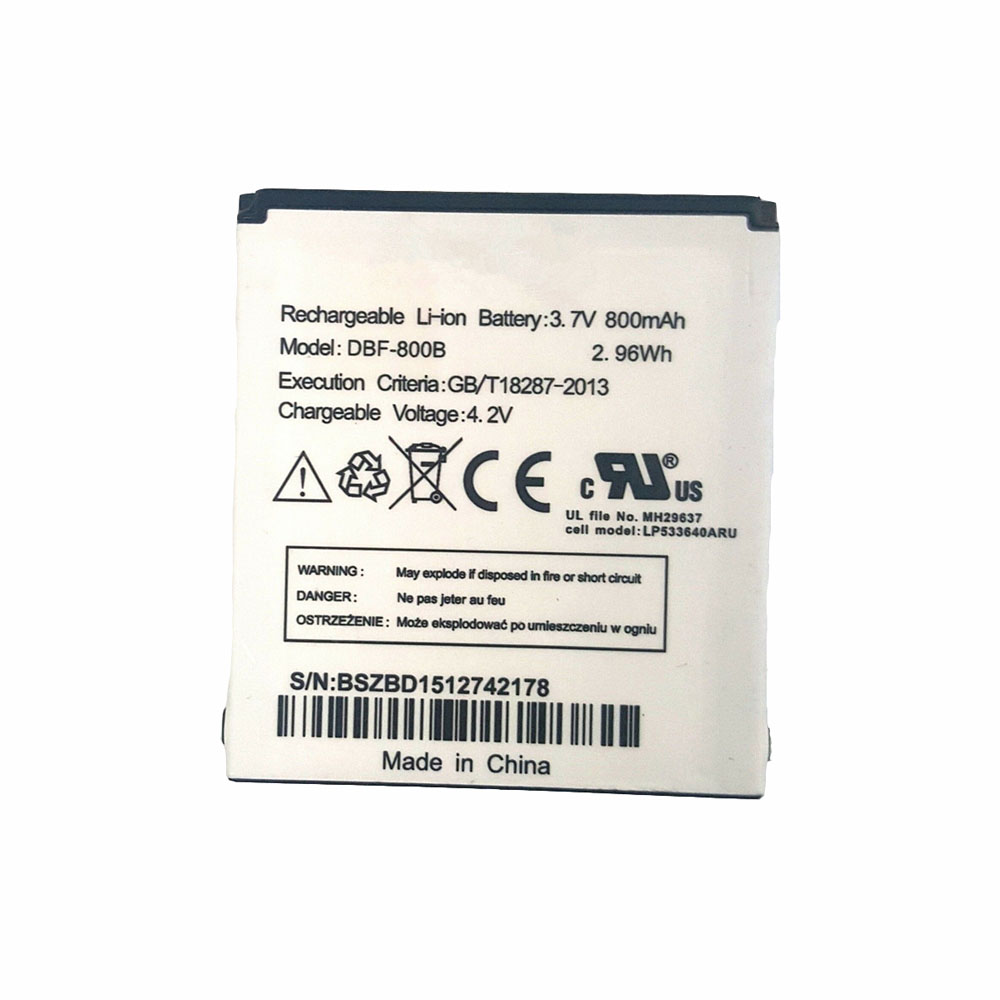 A 800mAh 3.7V/4.2V batterie