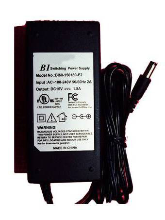 B 100-240V~ 0.7A-0.4A, 50-60Hz 15v-1.8A 27W batterie