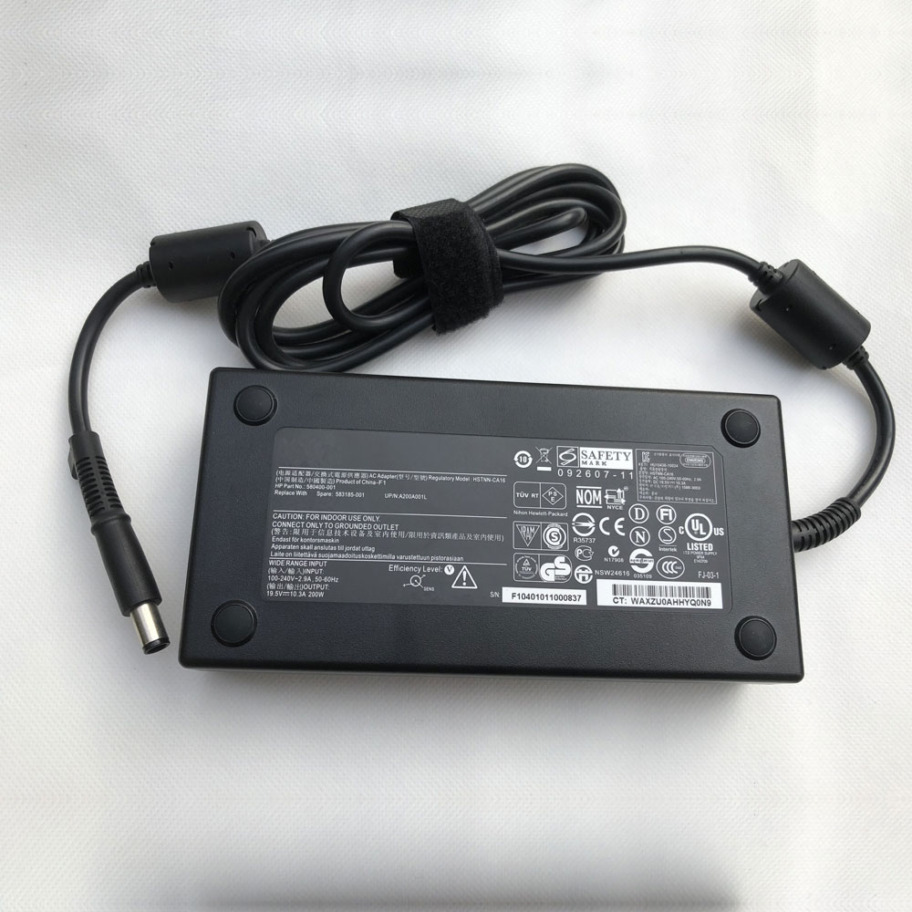 HP 100-240V  2.9A 50-60Hz (for worldwide use) 19.5V 10.3A 200W(ref to the 

picture) batterie