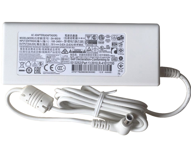 S 100-240V 50-60Hz (for worldwide use) 19V 3.42A 65W  batterie