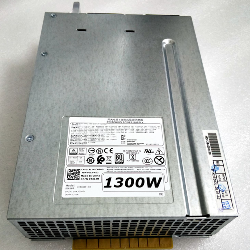 DELL 100-240V~/14A MAX 1000W 100-107V,1100W 107.1-180V,1300W 180.0-240V batterie