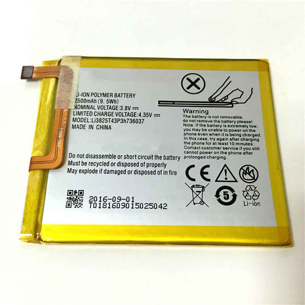 T 2500mAh/9.5WH 3.8V 4.35V batterie