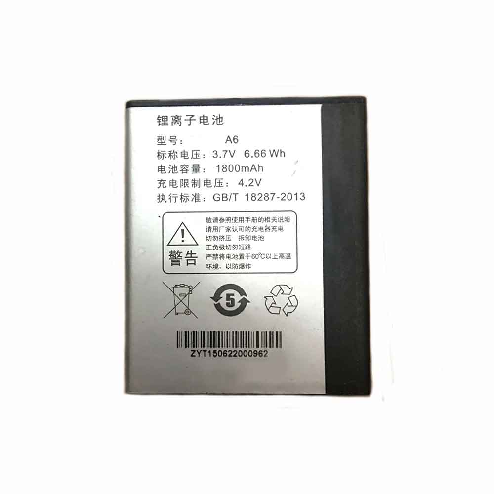 A6 1800mAh 3.7V batterie