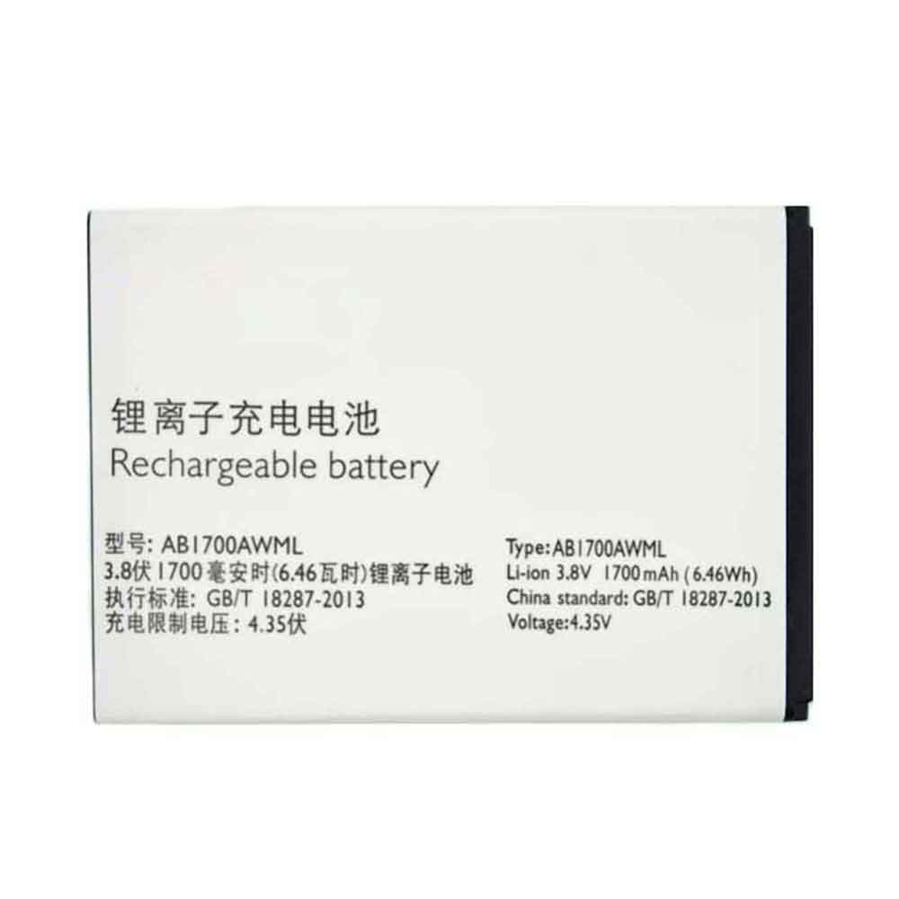 AB 1700mAh 3.8V batterie