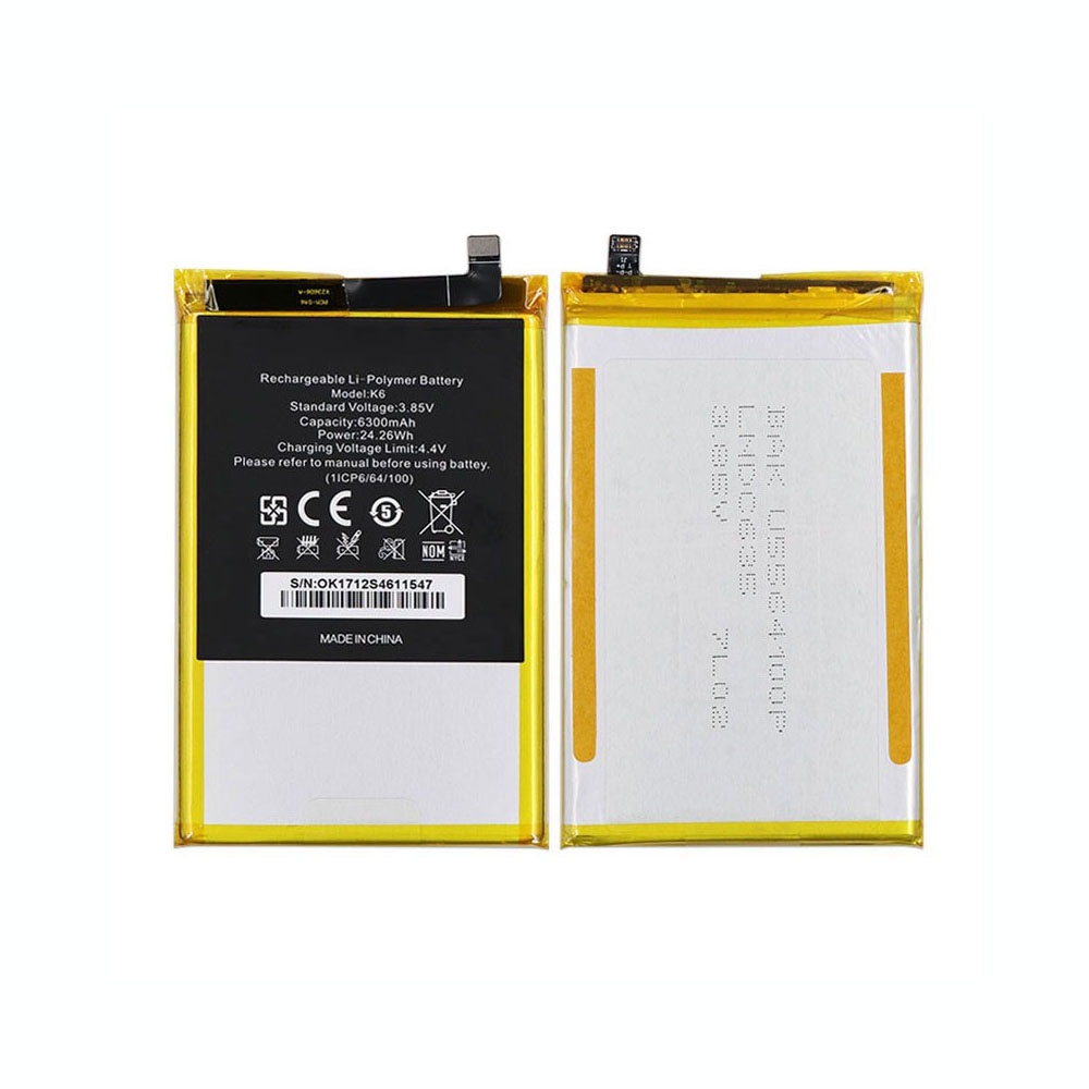 K6 6300mAh/24.26WH 3.85V/4.4V batterie