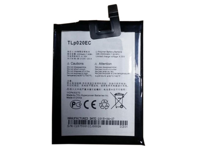 2 2000MAH/7.6Wh 3.8V/4.35V batterie