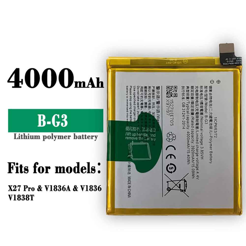 B 4000mAh/15.40WH 3.85V 4.4V batterie