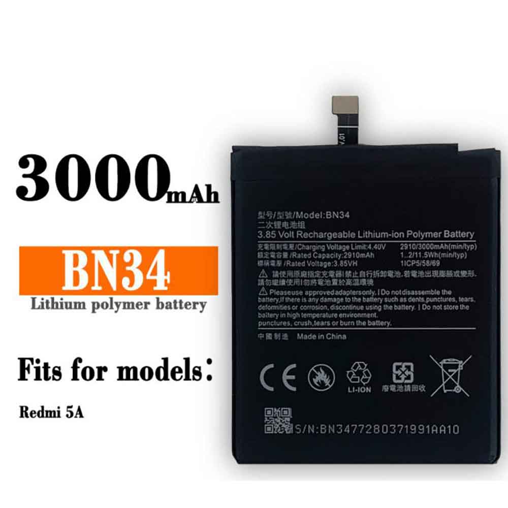 D 3000MAH/11.5Wh 3.85V 4.4V batterie