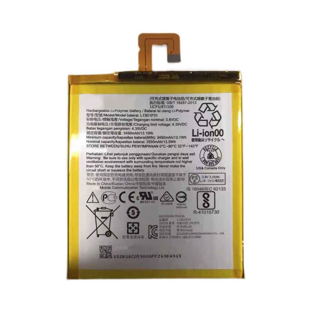 A 3450mAh/13.1WH 3.8V 4.35V batterie