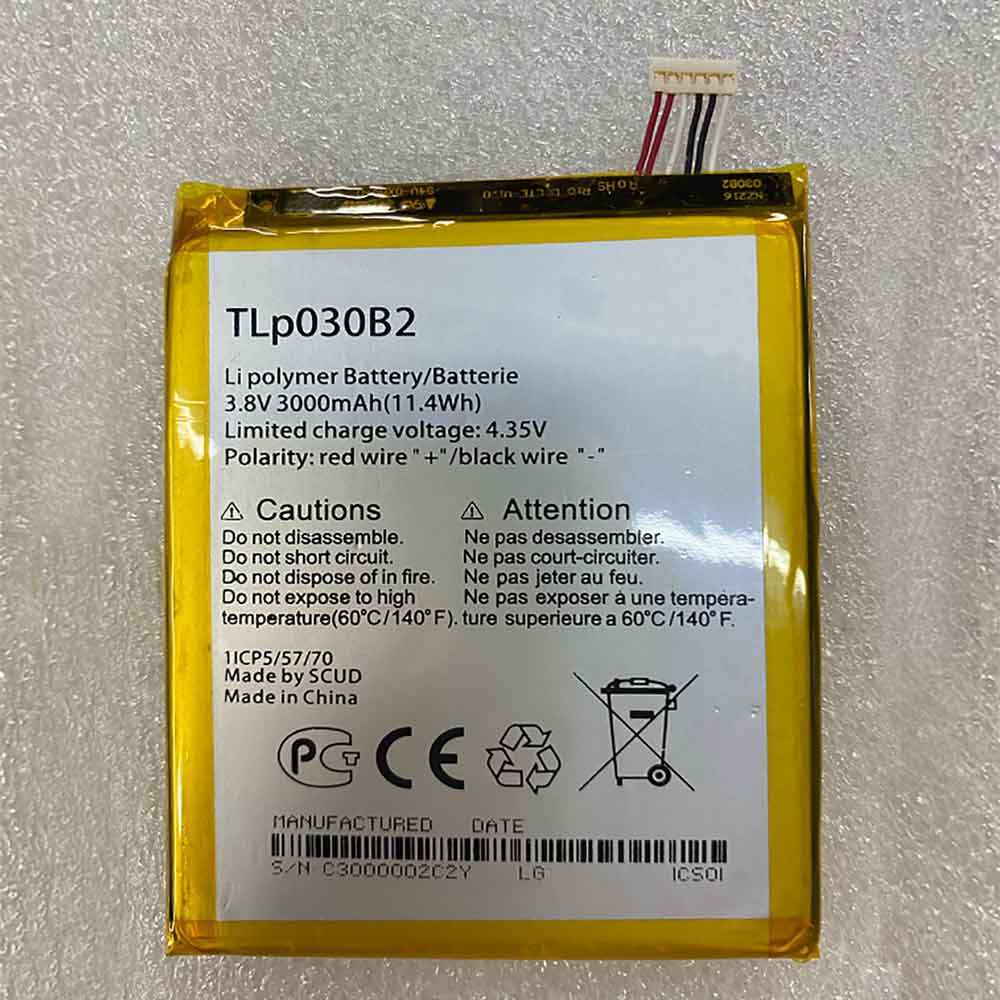 03 3000mAh 11.40WH 3.8V 4.35V batterie