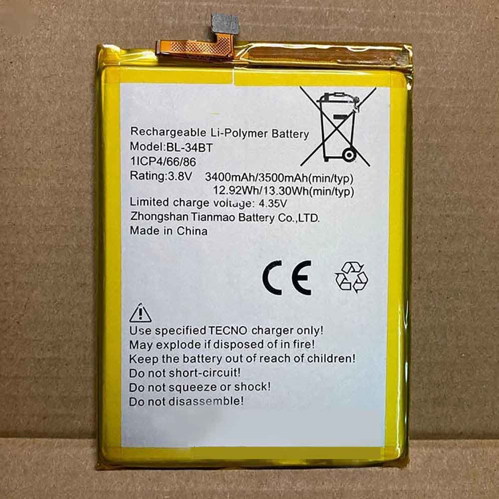  3400mAh 12.92WH 3.8V 4.35V batterie