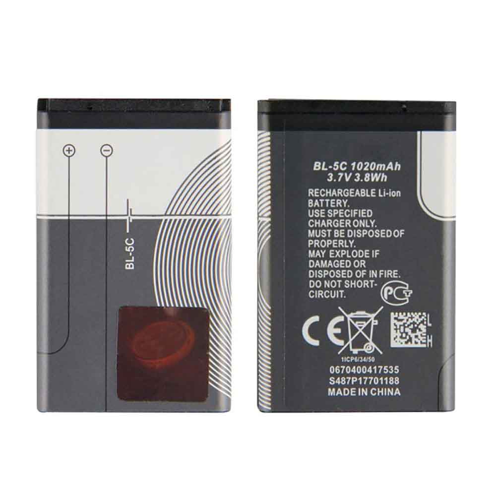 BL-5C 1020mAh 3.8WH 3.7V batterie