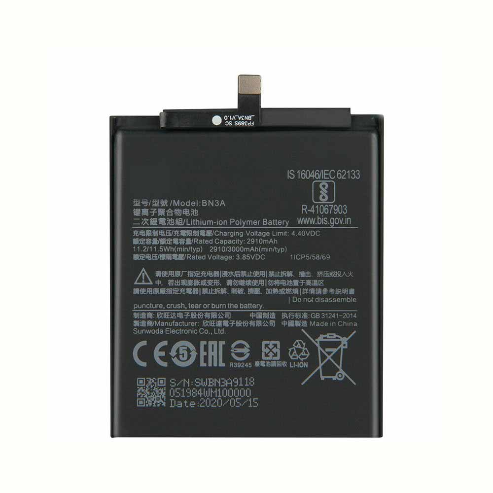  2910mAh/11.2WH 3.85V/4.4V batterie