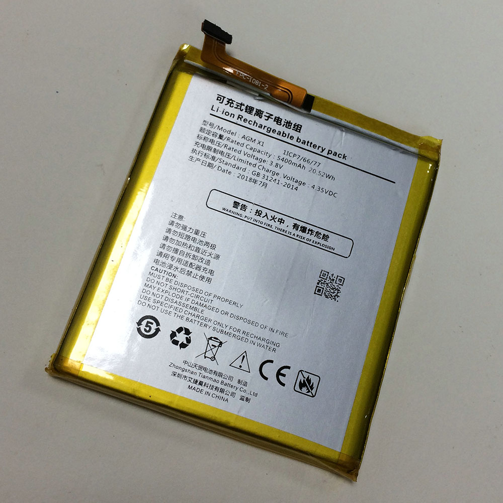X1 5400mAh/20.52Wh 3.8V/4.3V batterie